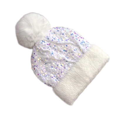 🎁Year-End Sale 50% OFF⚡✨Winter Sparkly Sequin Pom Beanie