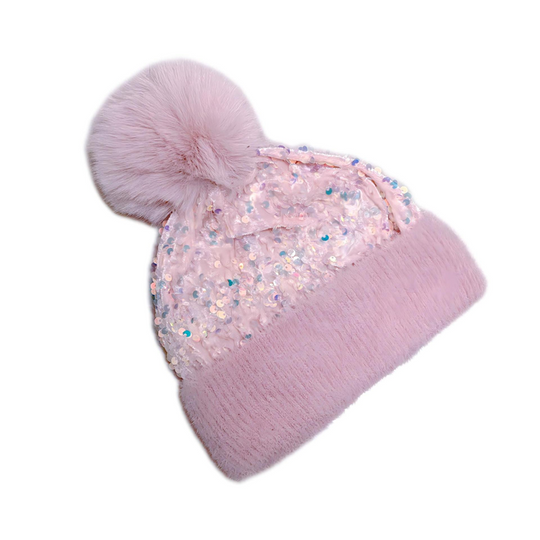 🎁Vuoden lopun alennusmyynti 50% POIS⚡✨Talvi Kimaltava Paljettipommipipo
