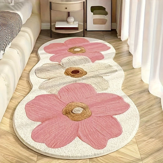 🧸 50% RABATT JETZT ! 🌟 Weicher Teppich mit Unregelmäßigem Blumenmuster – Pflegeleicht, Rutschfest &amp; Gemütliche Atmosphäre 🏠