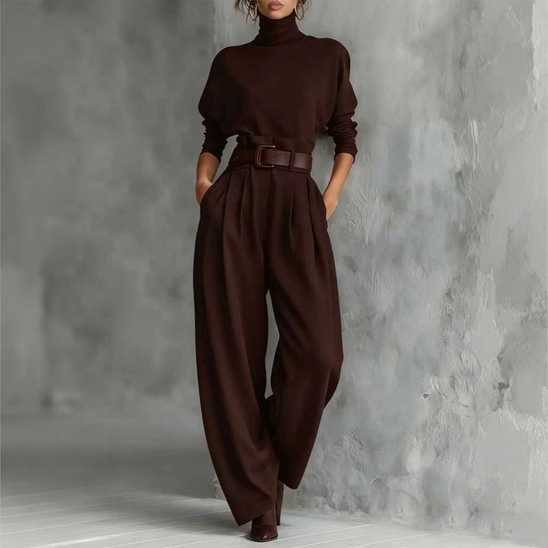 ⏳Limited-time 49% off⏰Women’s Elegant Turtleneck Top &amp; High-Waist Pants Set👚👖