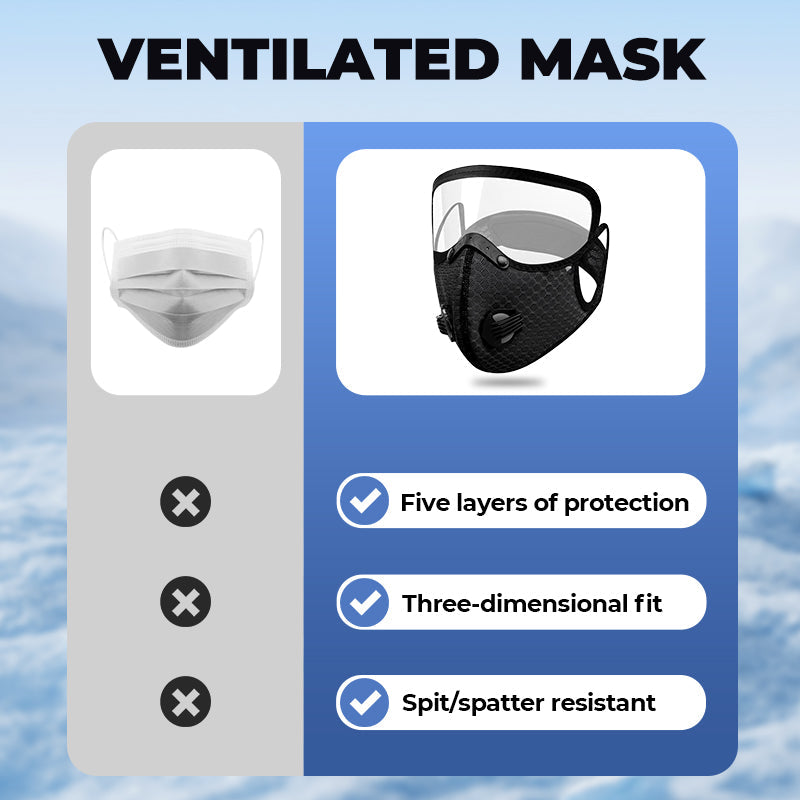 🏍️  Windproof Motorcycle Mask &amp; Goggles – Anti-UV, 5-Layer Filter, Adjustable 🔧