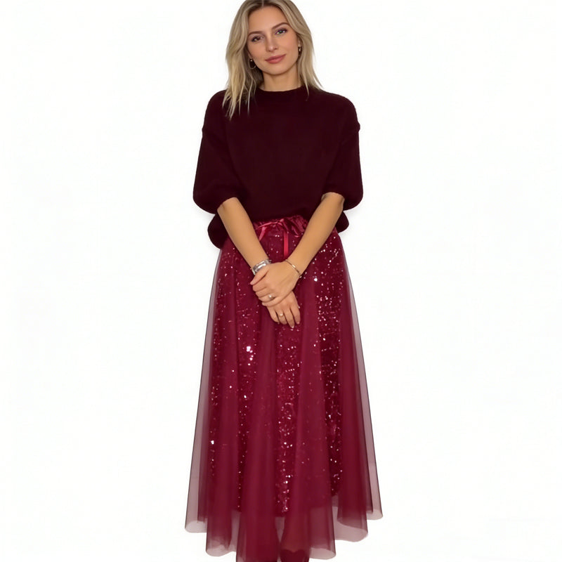 ⏳Zeitlich begrenzt 47% Rabatt💥Sparkle-Top und Tüllrock für Damen