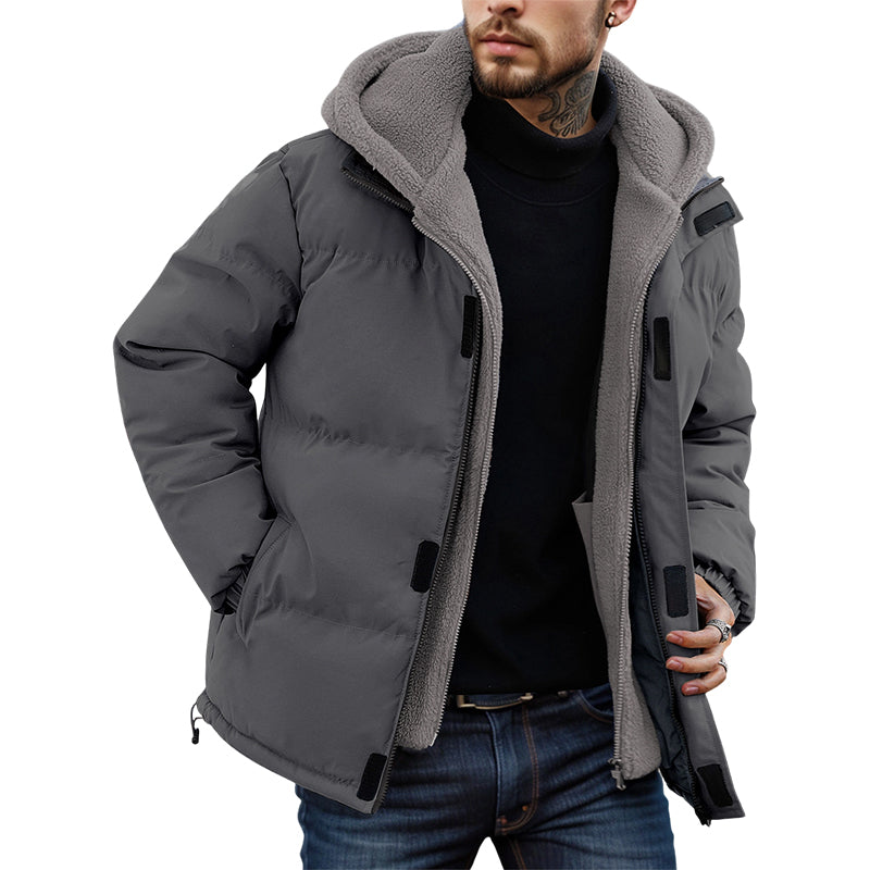🔥Solange der Vorrat reicht 50 % Rabatt!🎉Kältebeständiger, winddichter Herrenmantel mit Kapuze und Thermofutter