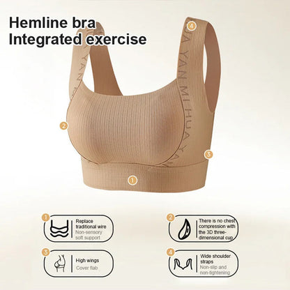 Nahtloser BH mit breiten Trägern und hoher Elastizität