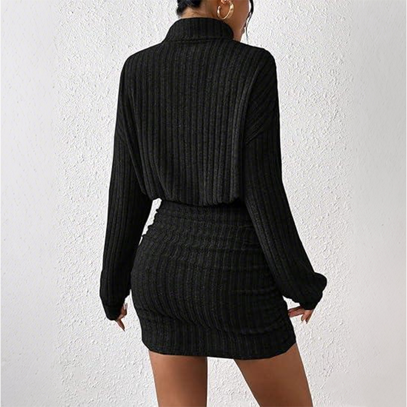 Damen Strick Bodycon Kleid