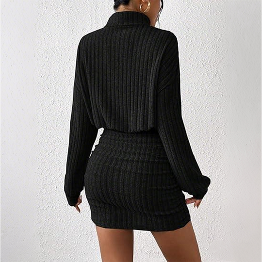 Damen Strick Bodycon Kleid