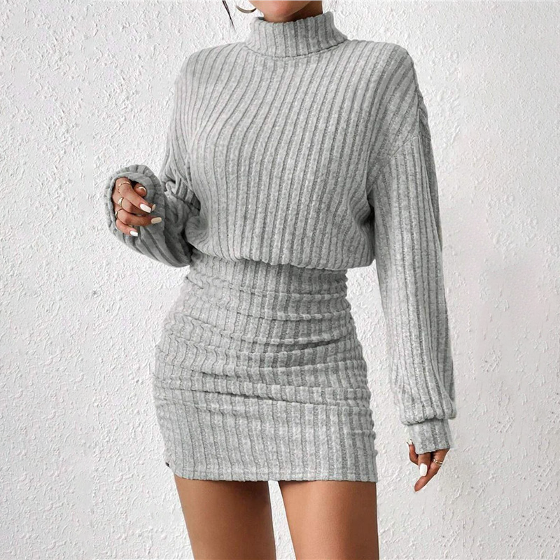 Damen Strick Bodycon Kleid