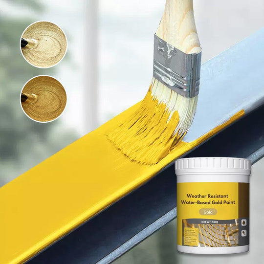 ✨🏠 50% Rabatt: Umweltfreundliche wasserbasierte Goldfarbe – Höchste Wetterbeständigkeit &amp; einfache Anwendung für elegante Innen- &amp; Außendekoration! ✨👍