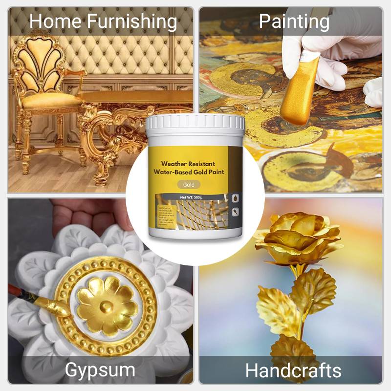 ✨🏠 50% Rabatt: Umweltfreundliche wasserbasierte Goldfarbe – Höchste Wetterbeständigkeit &amp; einfache Anwendung für elegante Innen- &amp; Außendekoration! ✨👍