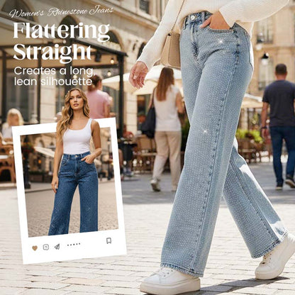 ⏳Zeitlich begrenzt 50 % Rabatt💥Modische Jeans für Damen mit Strassverzierung