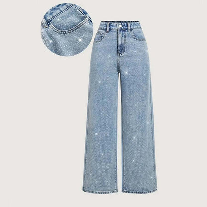 ⏳Zeitlich begrenzt 50 % Rabatt💥Modische Jeans für Damen mit Strassverzierung