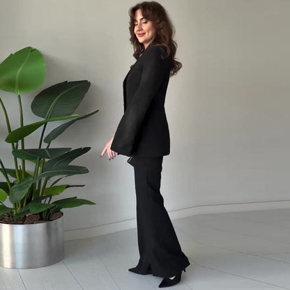 Elegantes 2-teiliges Set für Damen mit Blazer und Hose mit geteilten Ärmeln