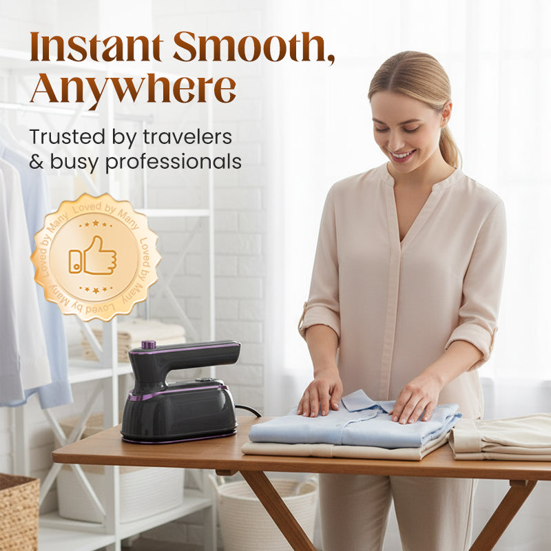 🚀✨ Handlicher Dampfbügel mit 180° Drehgriff – für faltenfreie Kleidung in Sekunden! 🌟👜 Ideal unterwegs &amp; zu Hause, energiesparend und langlebig.