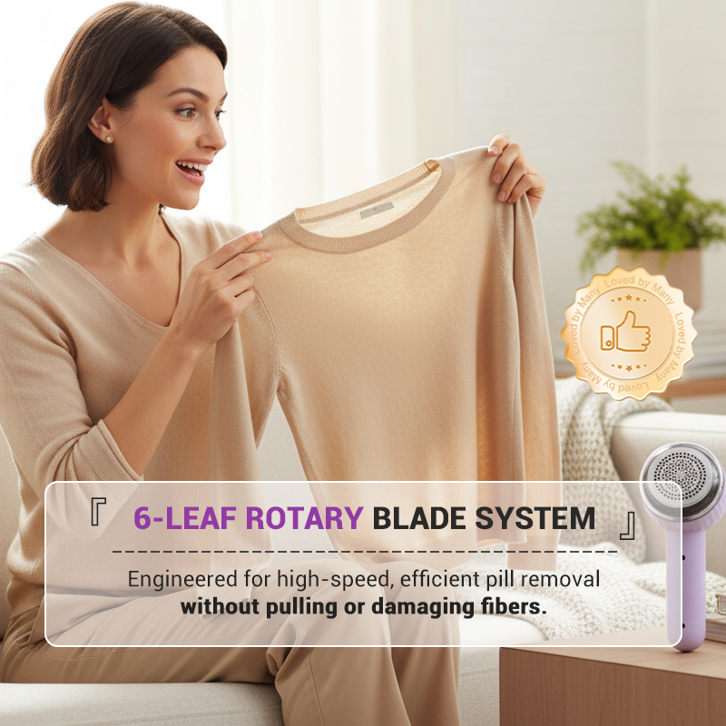 🌀 JETZT 60 % RABATT! 💫 Leistungsstarker Fusselentferner „Six-Blade Cyclone“ – effiziente Entfusselung, leicht zu reinigen und tragbares Design ⚡