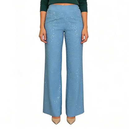 🌟✨ Glitzernde Hose mit hohem Bund – Gerades Bein für perfekte Passform & nachhaltigen Stil! 💫👖 Alltagseleganz mit bewusstem Design.