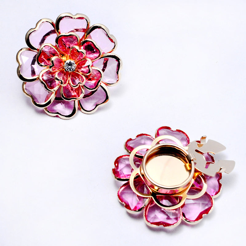 Zweiteiliges Schmuckset: Manschettenknöpfe &amp; Brosche mit Rhinestone-Blütendesign ✨🌷 Vielseitig tragbar – Für festliche Anlässe &amp; elegante Alltagsakzente