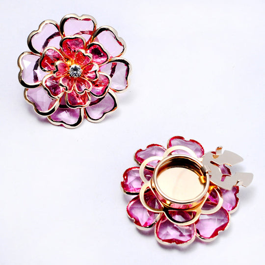 Zweiteiliges Schmuckset: Manschettenknöpfe &amp; Brosche mit Rhinestone-Blütendesign ✨🌷 Vielseitig tragbar – Für festliche Anlässe &amp; elegante Alltagsakzente