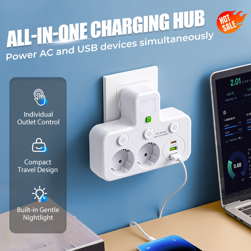 🎉 Neujahrsgeschenk – 50% RABATT!🔌 Intelligente Steckdosenleiste mit USB &amp;amp; Nachtlicht – Vielseitig &amp;amp; Sicher!