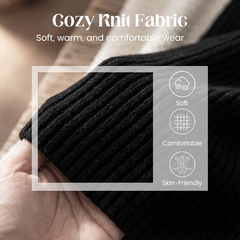 ✨🌸Damen-Minikleid aus Strick mit Stehkragen und A-Linien-Schnitt👗