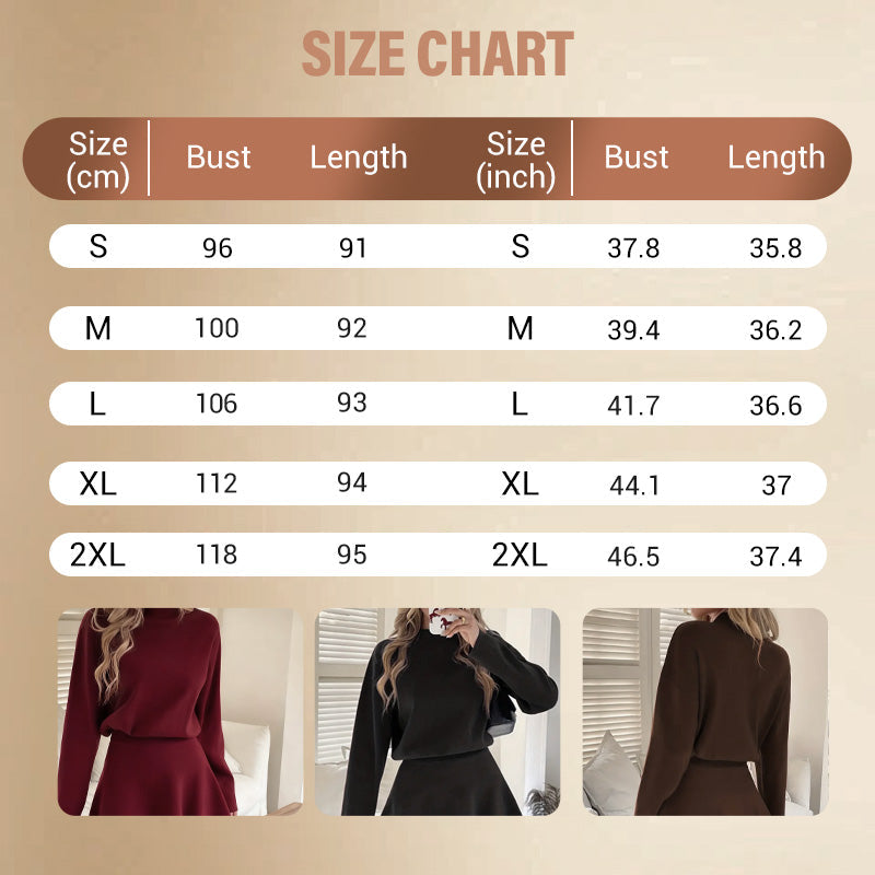 ✨🌸Damen-Minikleid aus Strick mit Stehkragen und A-Linien-Schnitt👗