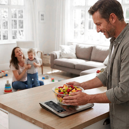 ⚖️📊 Küchenwaage digital – misst 19 Nährwerte & Kalorien per App, 5kg Edelstahl 🥗✅ für gesunde Ernährung & Gewichtsverlust