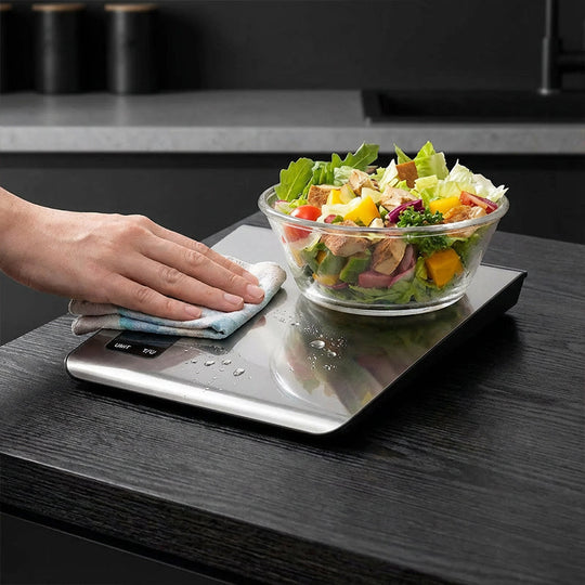 ⚖️📊 Küchenwaage digital – misst 19 Nährwerte &amp; Kalorien per App, 5kg Edelstahl 🥗✅ für gesunde Ernährung &amp; Gewichtsverlust
