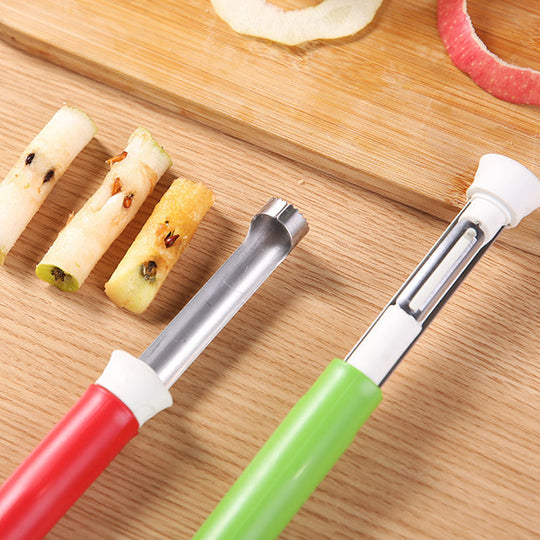 🥳2026 HOT SALE🥳💞50K+ SOLD!🔪🛒 BOGO + 50% OFF! The 2-in-1 Kitchen Hero: Core &amp; Peel with a Twist. Stainless Steel Fruit Tool! 🍎⏱️