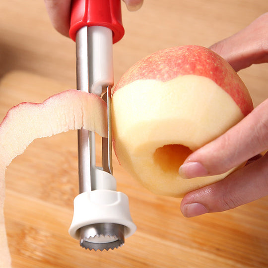 🥳2026 HOT SALE🥳💞50K+ SOLD!🔪🛒 BOGO + 50% OFF! The 2-in-1 Kitchen Hero: Core &amp; Peel with a Twist. Stainless Steel Fruit Tool! 🍎⏱️