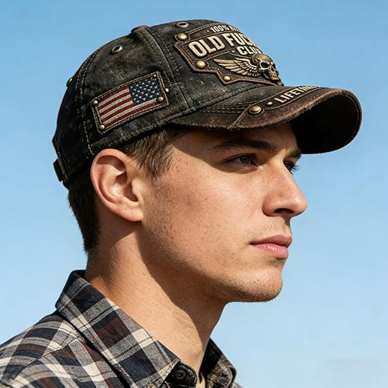 Neujahr 2026 · 50 % Rabatt 🖤Old Fuckers Club Vintage bestickte Kappe