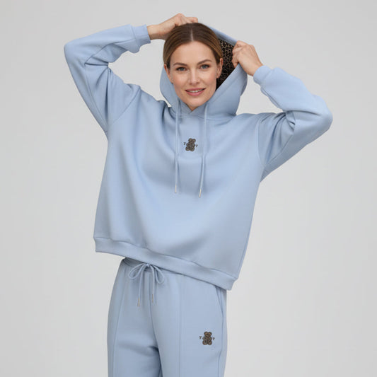 Lässiger Damen-Hoodie mit Leopardenmuster-Futter