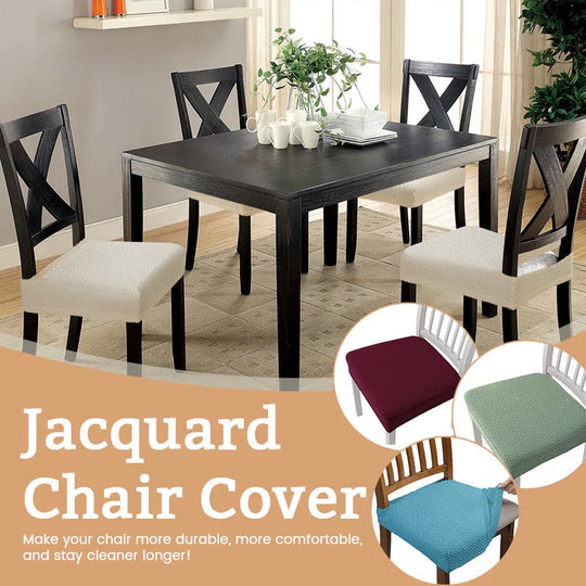 📢📢 3+3 GRATIS⏰Wasserabweisender Stuhlbezug mit Rauten-Jacquard – Für Esszimmer-, Hotel- &amp; Haushaltsstühle 🪑✨