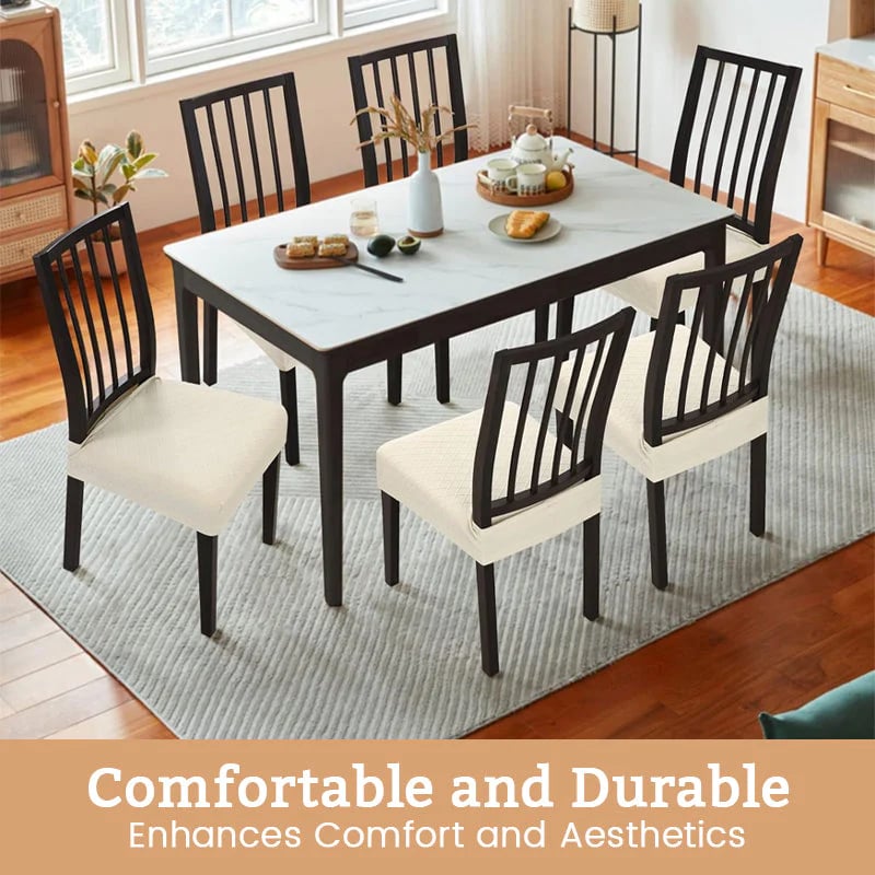 📢📢 3+3 GRATIS⏰Wasserabweisender Stuhlbezug mit Rauten-Jacquard – Für Esszimmer-, Hotel- & Haushaltsstühle 🪑✨