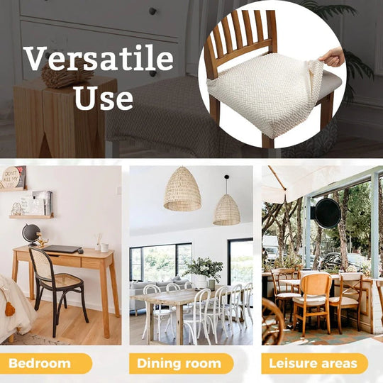 📢📢 3+3 GRATIS⏰Wasserabweisender Stuhlbezug mit Rauten-Jacquard – Für Esszimmer-, Hotel- &amp; Haushaltsstühle 🪑✨
