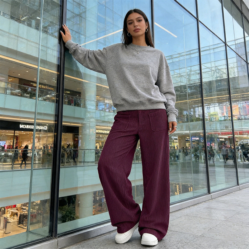 🔥 Damen-Freizeithose 👖 Lockerer Schnitt + Hoher Bund | Komfort &amp; Stil ✨