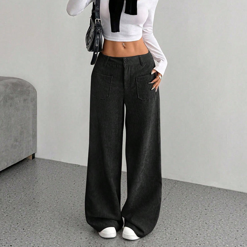 🔥 Damen-Freizeithose 👖 Lockerer Schnitt + Hoher Bund | Komfort &amp; Stil ✨