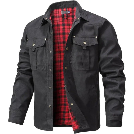 🎉 Neujahrsgeschenk – 50% RABATT!🔥Herren-Westernjacke mit Flanellenfutter – Klassischer Cowboystil &amp; Wärme: Haltbar &amp; Praktisch für kühles Wetter!