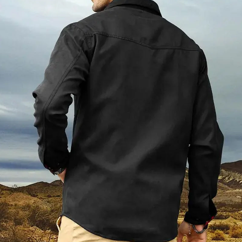 🎉 Neujahrsgeschenk – 50% RABATT!🔥Herren-Westernjacke mit Flanellenfutter – Klassischer Cowboystil &amp; Wärme: Haltbar &amp; Praktisch für kühles Wetter!