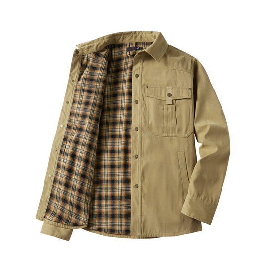 🎉 Neujahrsgeschenk – 50% RABATT!🔥Herren-Westernjacke mit Flanellenfutter – Klassischer Cowboystil &amp; Wärme: Haltbar &amp; Praktisch für kühles Wetter!