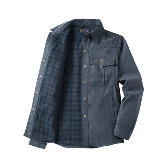 🎉 Neujahrsgeschenk – 50% RABATT!🔥Herren-Westernjacke mit Flanellenfutter – Klassischer Cowboystil &amp; Wärme: Haltbar &amp; Praktisch für kühles Wetter!