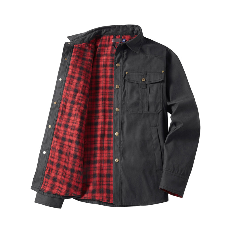 🎉 Neujahrsgeschenk – 50% RABATT!🔥Herren-Westernjacke mit Flanellenfutter – Klassischer Cowboystil &amp; Wärme: Haltbar &amp; Praktisch für kühles Wetter!