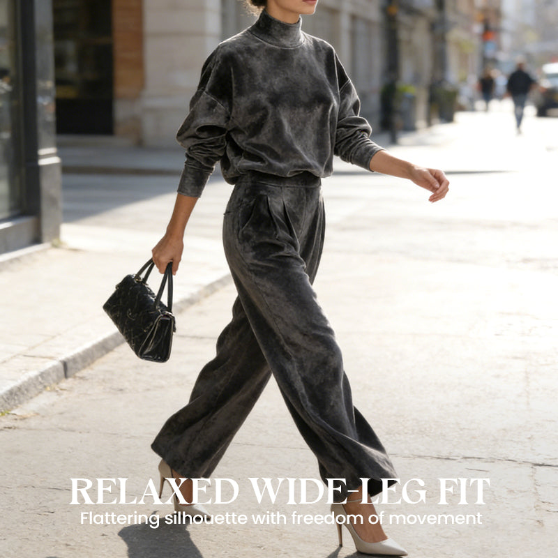 🔥Solange der Vorrat reicht 50 % Rabatt!🎉Damen-Freizeit-Set: Warmes Oberteil & Weite Hose, 2-teilig – Bequem & stylisch im Bundle!