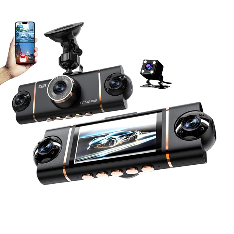 💎 60% RABATT! 💎 4-Kanal-HD-Dashcam mit Front-, Innen- und Heckaufzeichnung – 1080p, WLAN, GPS & 24/7 Parküberwachung 🚗📹