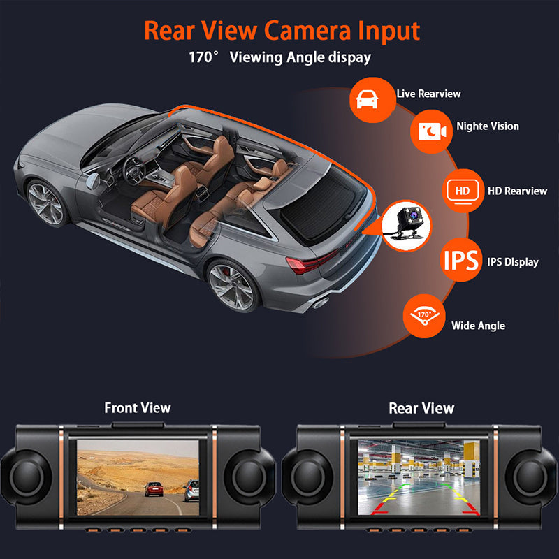 💎 60% RABATT! 💎 4-Kanal-HD-Dashcam mit Front-, Innen- und Heckaufzeichnung – 1080p, WLAN, GPS &amp; 24/7 Parküberwachung 🚗📹