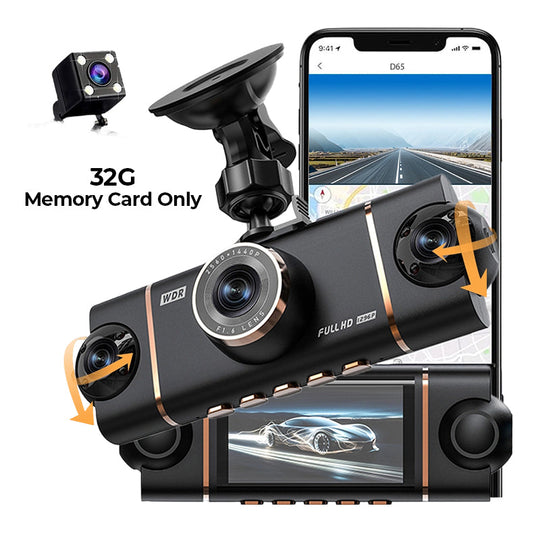 💎 60% RABATT! 💎 4-Kanal-HD-Dashcam mit Front-, Innen- und Heckaufzeichnung – 1080p, WLAN, GPS &amp; 24/7 Parküberwachung 🚗📹
