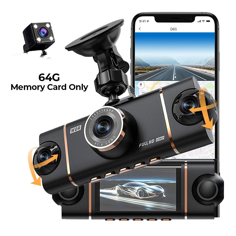 💎 60% RABATT! 💎 4-Kanal-HD-Dashcam mit Front-, Innen- und Heckaufzeichnung – 1080p, WLAN, GPS &amp; 24/7 Parküberwachung 🚗📹
