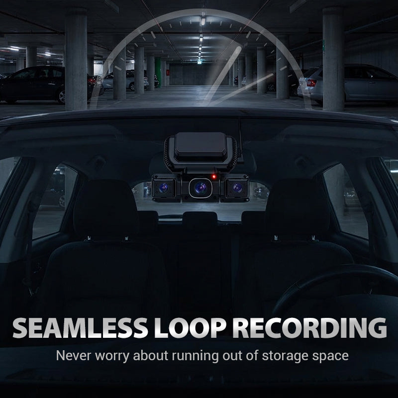 🚗 4-Kanal-Dashcam (WLAN + Nachtsicht) – Rundum-Überwachung mit HD-Aufnahmen & nahtloser App-Verbindung!