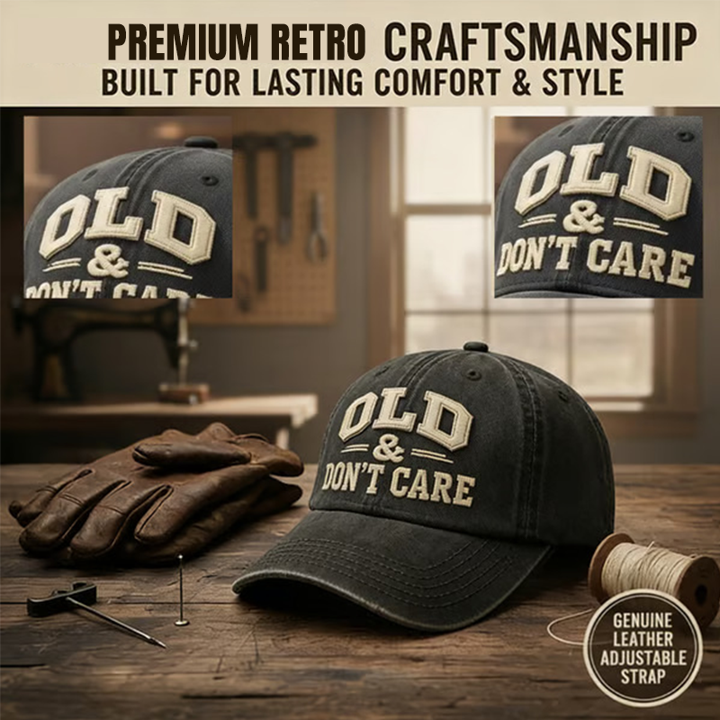 Retro Baseballcap „Old &amp; Don’t Care“ – Gestickte Distressed Vintage Mütze 🧢✨