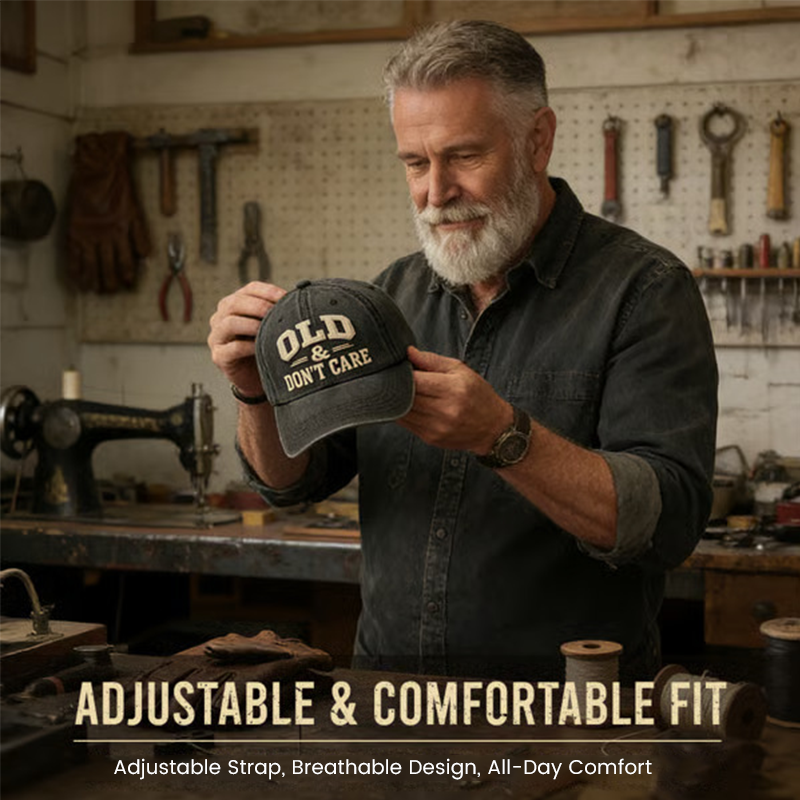 Retro Baseballcap „Old &amp; Don’t Care“ – Gestickte Distressed Vintage Mütze 🧢✨