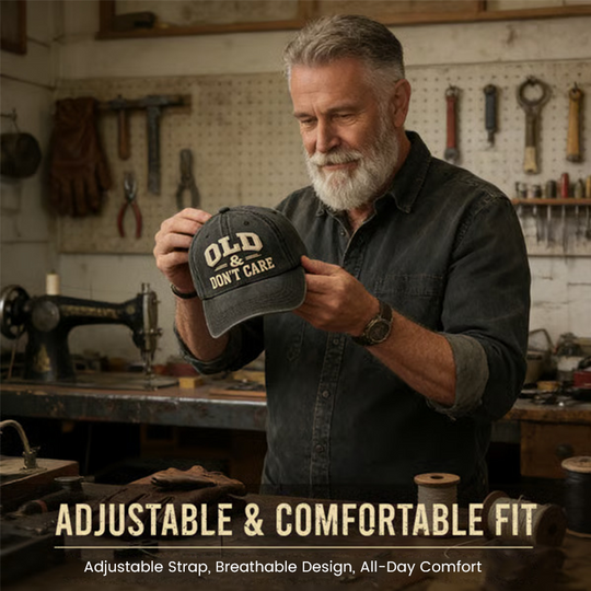 Retro Baseballcap „Old &amp; Don’t Care“ – Gestickte Distressed Vintage Mütze 🧢✨
