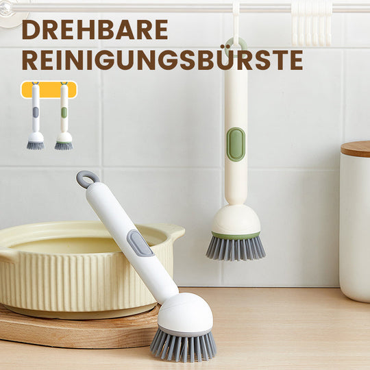 🍳 50% RABATT! 🧽 Drehbare Reinigungsbürste mit Langem Griff – Gründlich, Rückenfreundlich &amp; Für Töpfe/Geschirr 💦